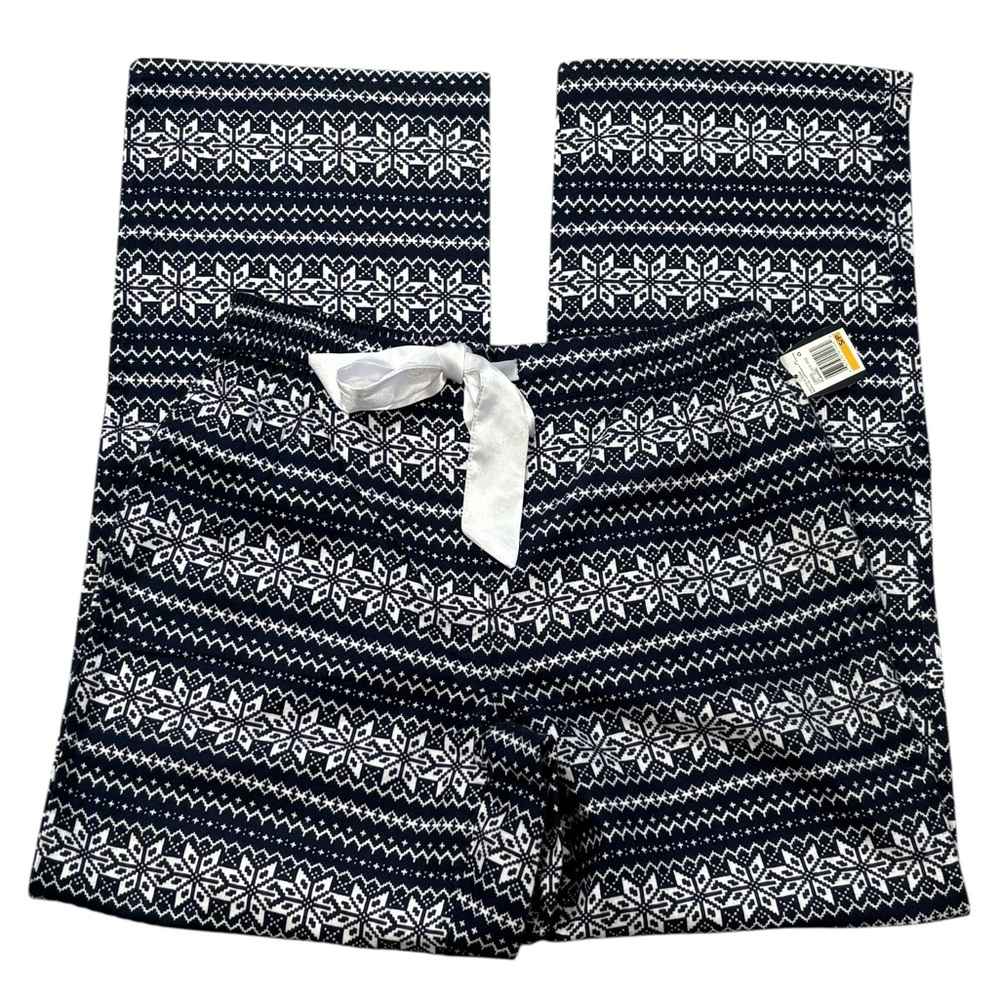 Nautica Women's Blue Snowflake Flannel Pajama‎ Lounge Pants - size Small NWT